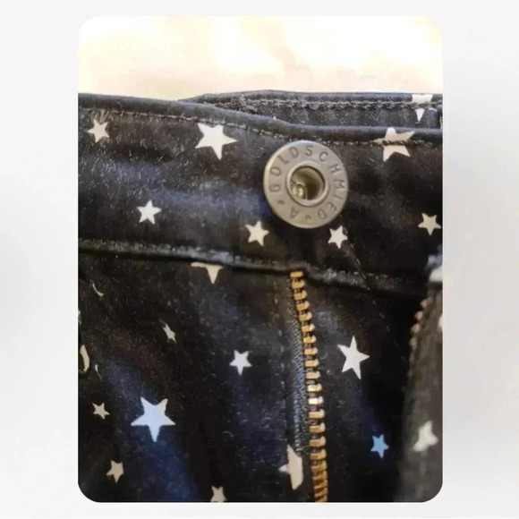 AG Star Printed Super  Skinny Legging Ankle Jeans Black White Stars Size 24R - Picture 5 of 13
